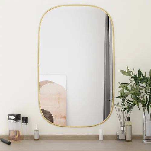 vidaXL Stensko ogledalo zlato 80x50 cm