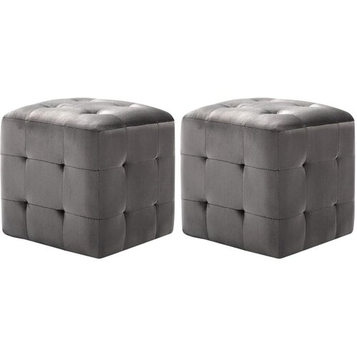  Nočne omarice 2 kosa sive 30x30x30 cm žametno blago Cene