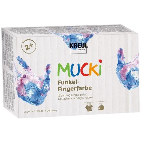  Ble&amp;scaron;čeče otro&amp;scaron;ke prstne barve MUCKI | komplet 6 x 500 ml (barve za) RABLJENO Slike