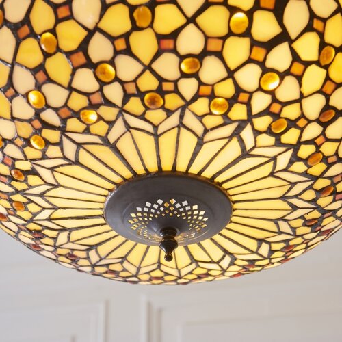 Endon 111882 - Viseći luster na lancu Tiffany MILLE FEUX, 3xE27/10W/230V, prečnik 45 cm Slike