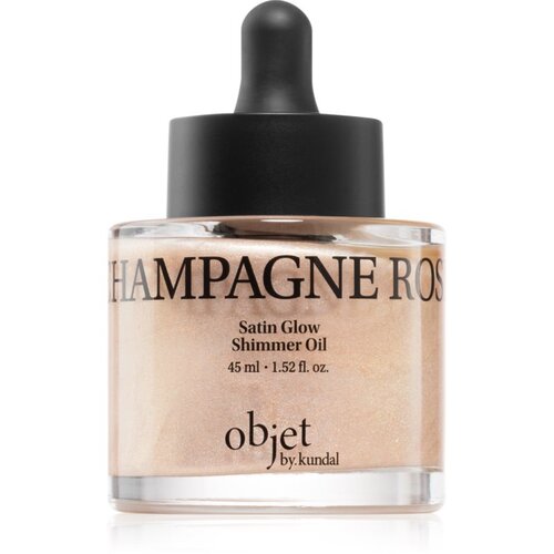 KUNDAL Objet Satin Glow Shimmer Oil ble&scaron;čeče olje z vlažilnim učinkom odtenek Champagne Rose 45 ml Cene