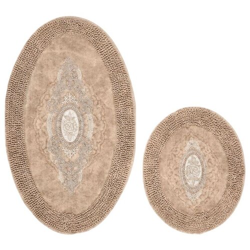 Crown light brown light brown bathmat set (2 pieces) Cene