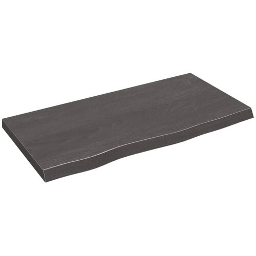 VidaXL Stenska polica temno siva 80x40x4 cm obdelana trdna hrastovina Slike