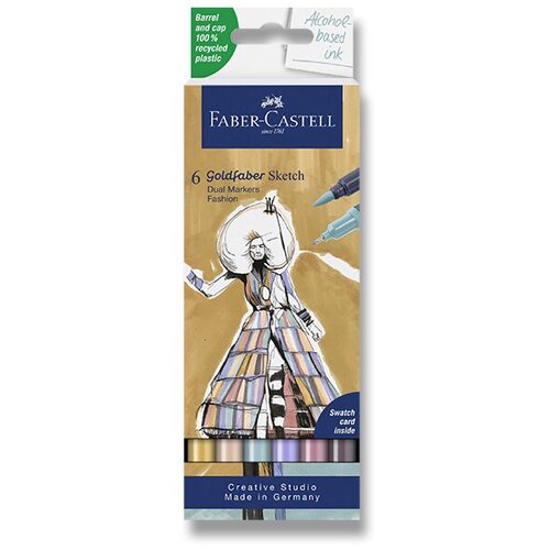 Faber-Castell Flomaster Goldfaber Sketch Dual Marker Fashion, 6 kosov Cene