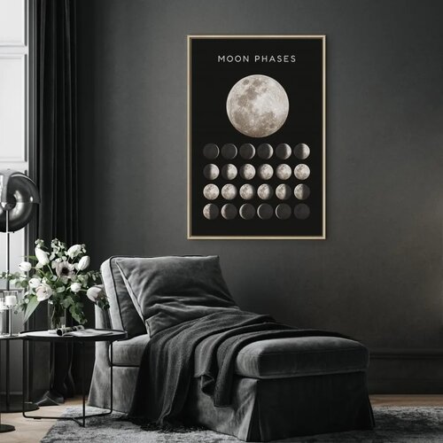  Slika - Moon Phases (1 Part) Vertical 40x60 U prirodnom drvenom okviru Cene