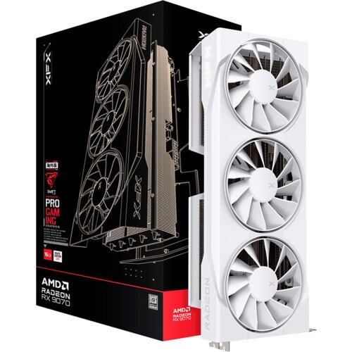 XFX Swift AMD Radeon RX 9070 OC White Triple Fan Gaming Edition 16GB GDDR6 grafična kartica, PCIe 5.0, 1xHDMI 2.1, 3xDisplayPort 2.1 - RX-97SWFB3W9 Slike