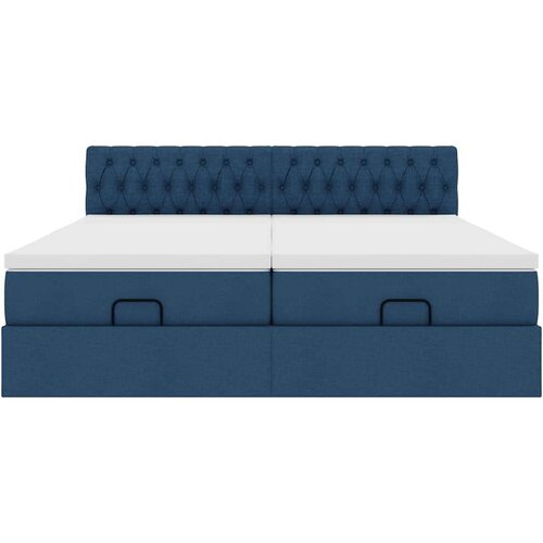 VidaXL otomanski okvir kreveta s madracima plavi 180x200cm od tkanine Slike