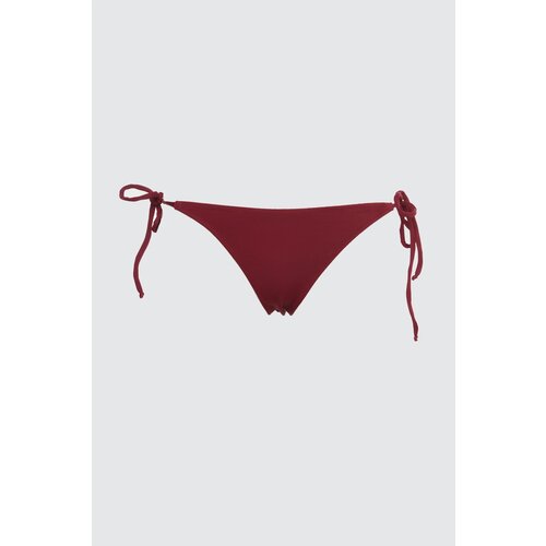 Trendyol Claret Red Tie Detailed Low Waist Bikini Bottom Slike