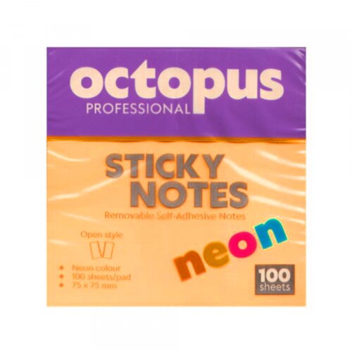  samolepljivi blokčići 75x75 octopus neon narandžastii UNL-2045 100lista Cene