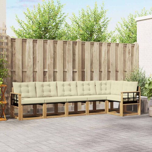  Set vanjskih sofa 6 kom. Bijela i krem Smeđa 306 x 128,5 x 73 cm Cene