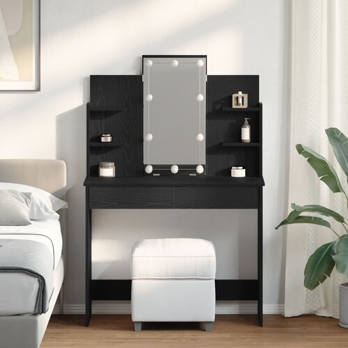 vidaXL Toaletni stolić Crni hrast Konstruirano drvo 96 x 40 x 142 cm Cijene