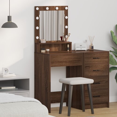 vidaXL Smeđi hrast Konstruirano drvo 50 x 41 x 135 cm Ogledalo Cijene