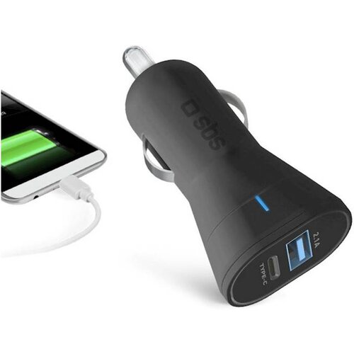 Sbs avtopolnilec 3100 type c, usb črn TECRTC1USB2AUL Slike