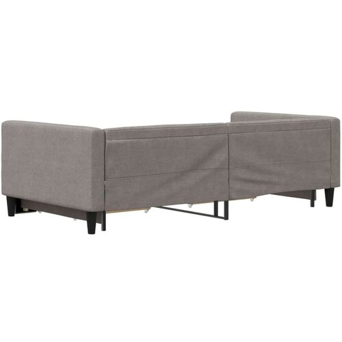  Dnevni krevet na razvlačenje smeđesivi 100 x 200 cm od tkanine Slike