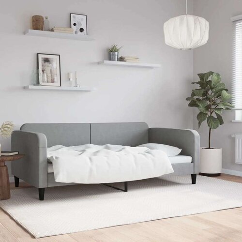  Dnevni ležaj svjetlosivi 100x190 cm tkanina - Svjetlosiva bez madraca Cijene
