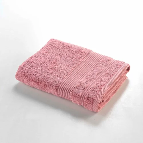 Douceur d intérieur Rožnata bombažna brisača iz frotirja 70x130 cm Tendresse –