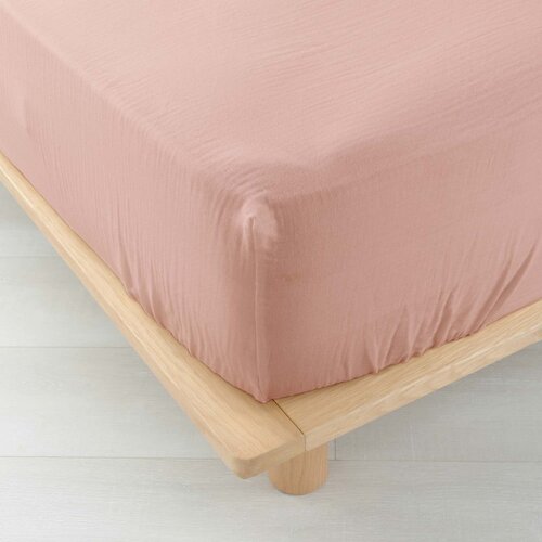 Douceur d int&amp;eacute;rieur Ružičasta plahta s gumom od muslina 140x190 cm Angelia &amp;ndash; Slike