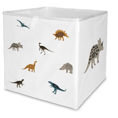 Butter Kings Bijeli tekstilni organizator za dječje igračke 32x32x32 cm Dino Friends – Cijene