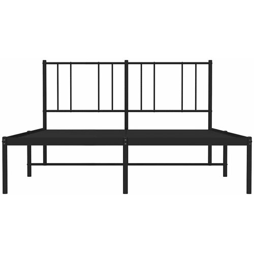  Metalni okvir za krevet s uzglavljem crni 135x190 cm Slike