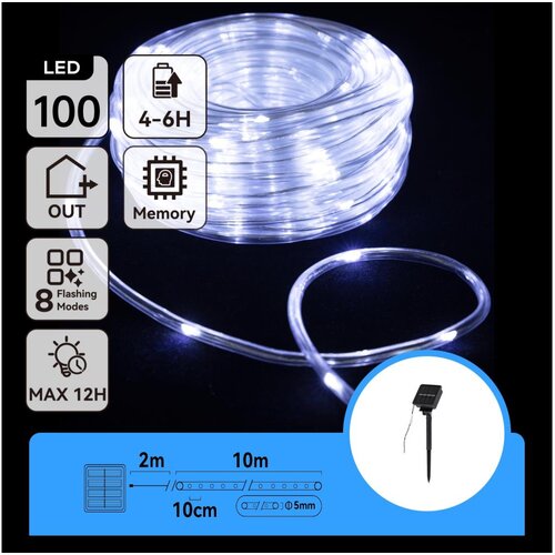 Aigostar LED solarni lanac 100xLED/8 funkcija 12m IP65 hladno belo Cene