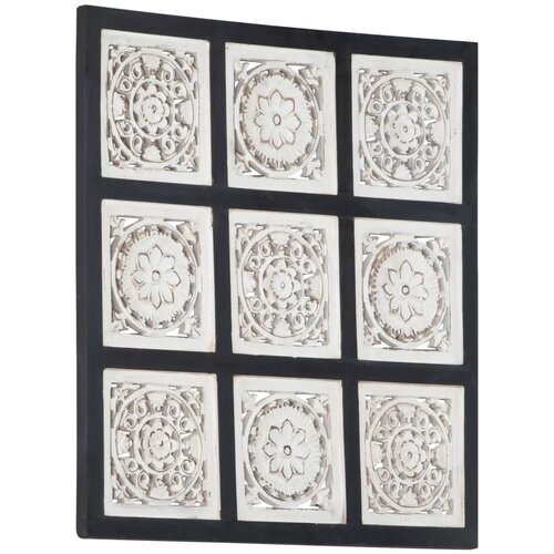 vidaXL Ručno rezbareni zidni panel MDF 60 x 60 x 1 5 cm crno-bijeli Cijene