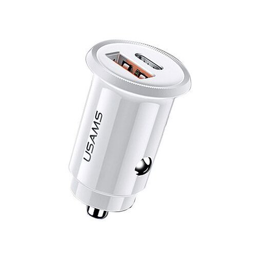 Usams avtopolnilec 12/24V univerzalni CC086 C12 izhodna moč 4A 30W quick charge 4.0 - bel Slike