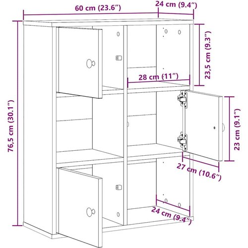  Regal za knjige boja hrasta 60x24x76 5 cm konstruirano drvo Slike