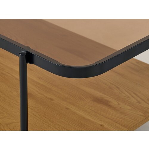 Unique Furniture Klubska mizica s stekleno mizno plo&amp;scaron;čo v naravni barvi 60x120 cm Hassel &amp;ndash; Slike
