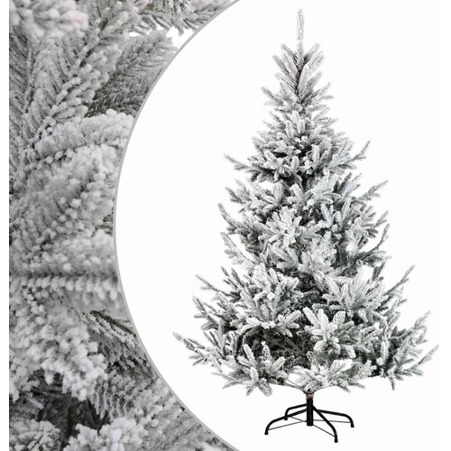  Umjetno božićno drvce s nogom 240 cm PVC i metal - Zelena i bijela 240 cm bez LED svjetala Slike