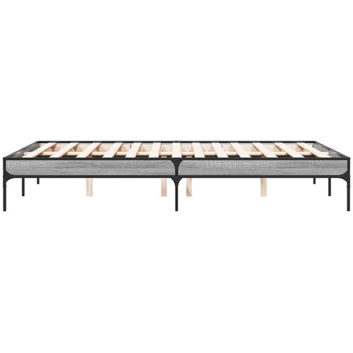  Okvir za krevet boja hrasta 140x190cm konstruirano drvo i metal Slike