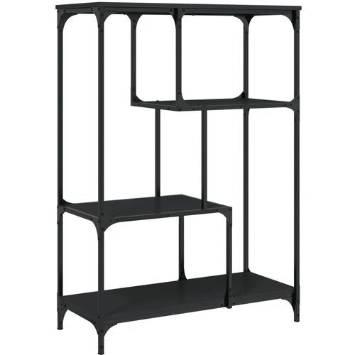 VidaXL Knjižna polica črna 81x36x115 cm inženirski les in jeklo, (20978580) Slike