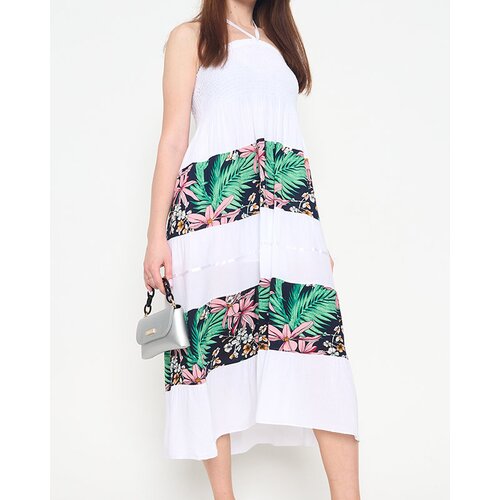 Resti Women's white floral midi dress - Clothing Cene