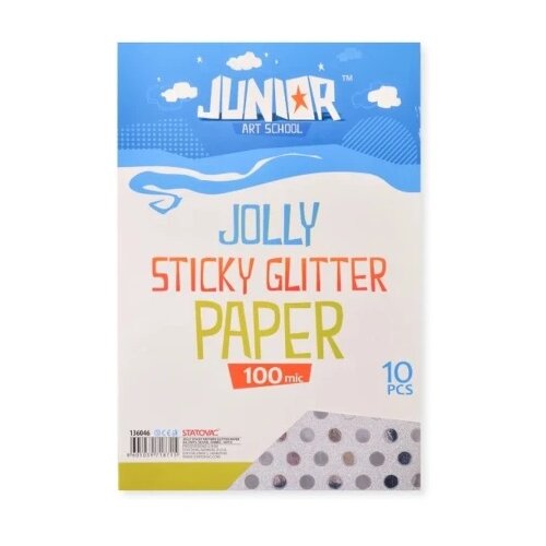 Junior jolly sticky glitter paper papir samolepljiv a4 10k - odaberite nijansu srebrna tačkice ( 136046 ) Cene