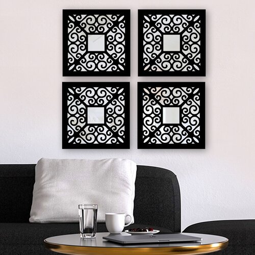 Wallity Set ogledala SYH06833628, crna Cene