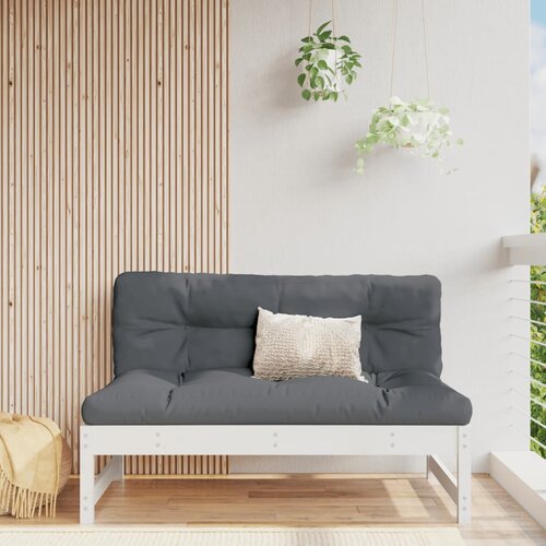 VidaXL Vrtni sredinski kavč bel 120x80 cm trdna borovina Slike
