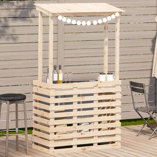 Vanjski barski stol s krovom 112 5 x 57 x 195 5 cm masivno drvo Cijene