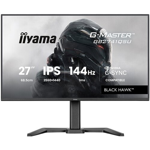 Iiyama 27" ips gaming, g-master black hawk, g-sync compatible, 2560x1440 144Hz, 300cd/m2, hdmi, displayport, 1ms mprt, adaptive sync, speakers, usb 2x2.0, black tuner, 15cm height adjust stand GB2741QSU-B1 Cene