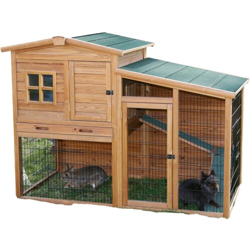 Kerbl Pet &amp;scaron;talica za male životinje Fortuna, s vanjskim ograđenim prostorom - D 220 x &amp;Scaron; 115 x V 75 cm (2 pakiranja*) Slike