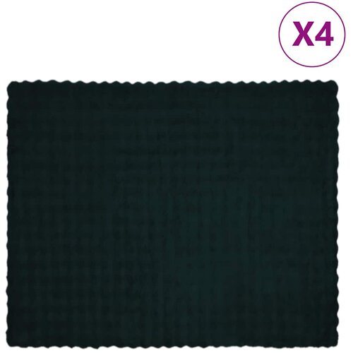vidaXL Dežnik iz umetnega zajčjega krzna 4 pcs Temno zelena Cene