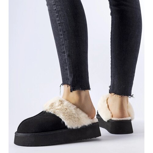  Black slippers with light fur Andoo Cijene