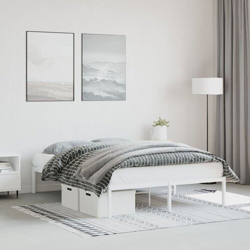 vidaXL Metalni okvir za krevet bijeli 140 x 190 cm Cijene