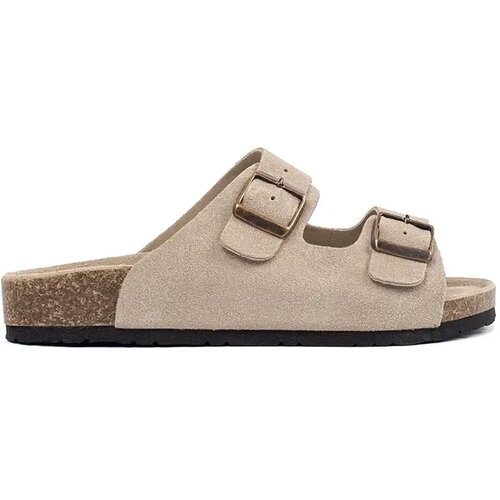 GOODIN Women's leather flip-flops beige Cijene