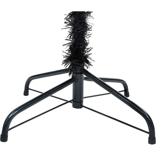  Umjetno osvijetljeno božićno drvce s kuglicama crno 210 cm PVC Slike