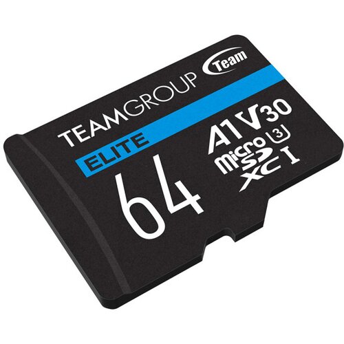 Team Group micro sdxc 64GB elite, uhs-i U3 V30 A1, 100/50MB/s +sd adapter TEAUSDX64GIV30A103 Slike