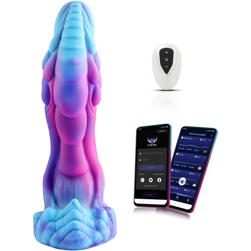 HiSmith WDA006-L Wildolo Fantasy Dildo Vibrator with App 26cm Blue-Pink-Purple Slike