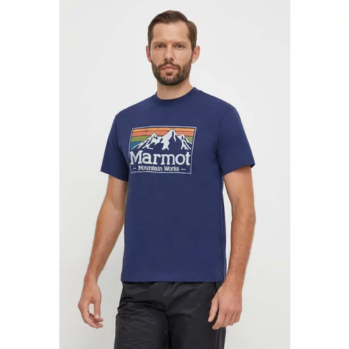 Marmot Sportska majica kratkih rukava MMW Gradient boja: tamno plava, s tiskom