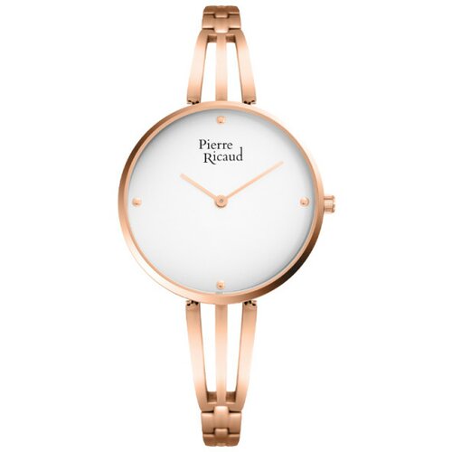 Pierre Ricaud ženski quartz beli roze zlatni modni ručni sat sa roze zlatnim metalnim kaišem Cene