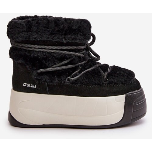 Big Star Women&amp;#039;s Leather Snow Boots On Thick Sole With Fur Big Star Slike