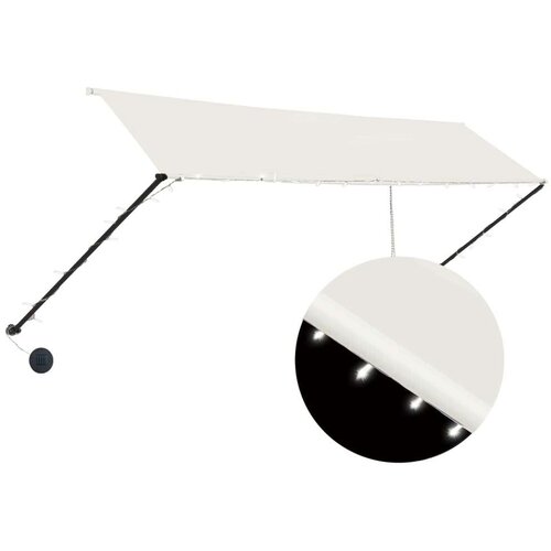  Tenda na uvlačenje s LED svjetlima 350 x 150 cm krem Cijene