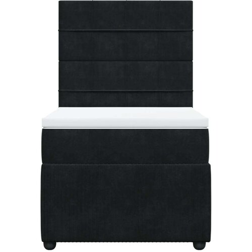 VidaXL Box spring krevet s madracem crni 90x200 cm bar&amp;scaron;unasti Slike